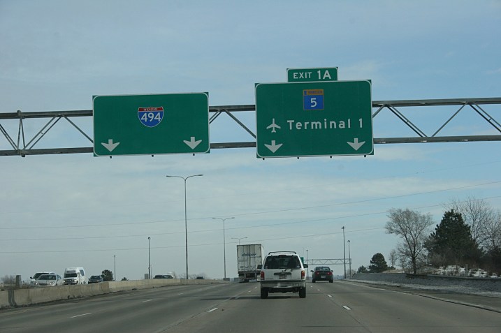 On the way to the Minneapolis-St. Paul International Airport.