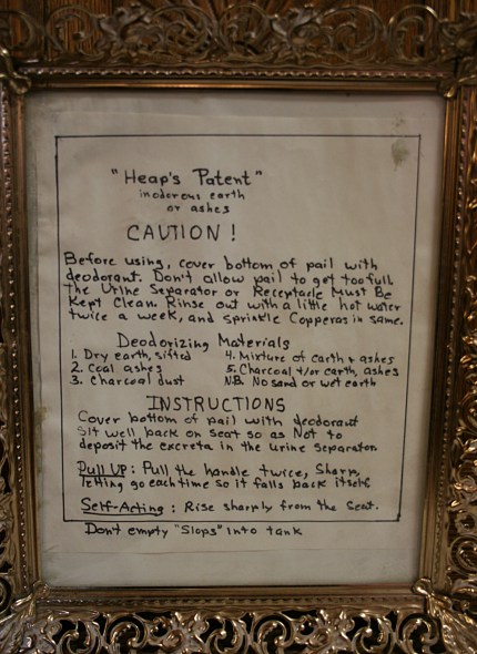 Jackie posted these instructions with the dry earth closet.