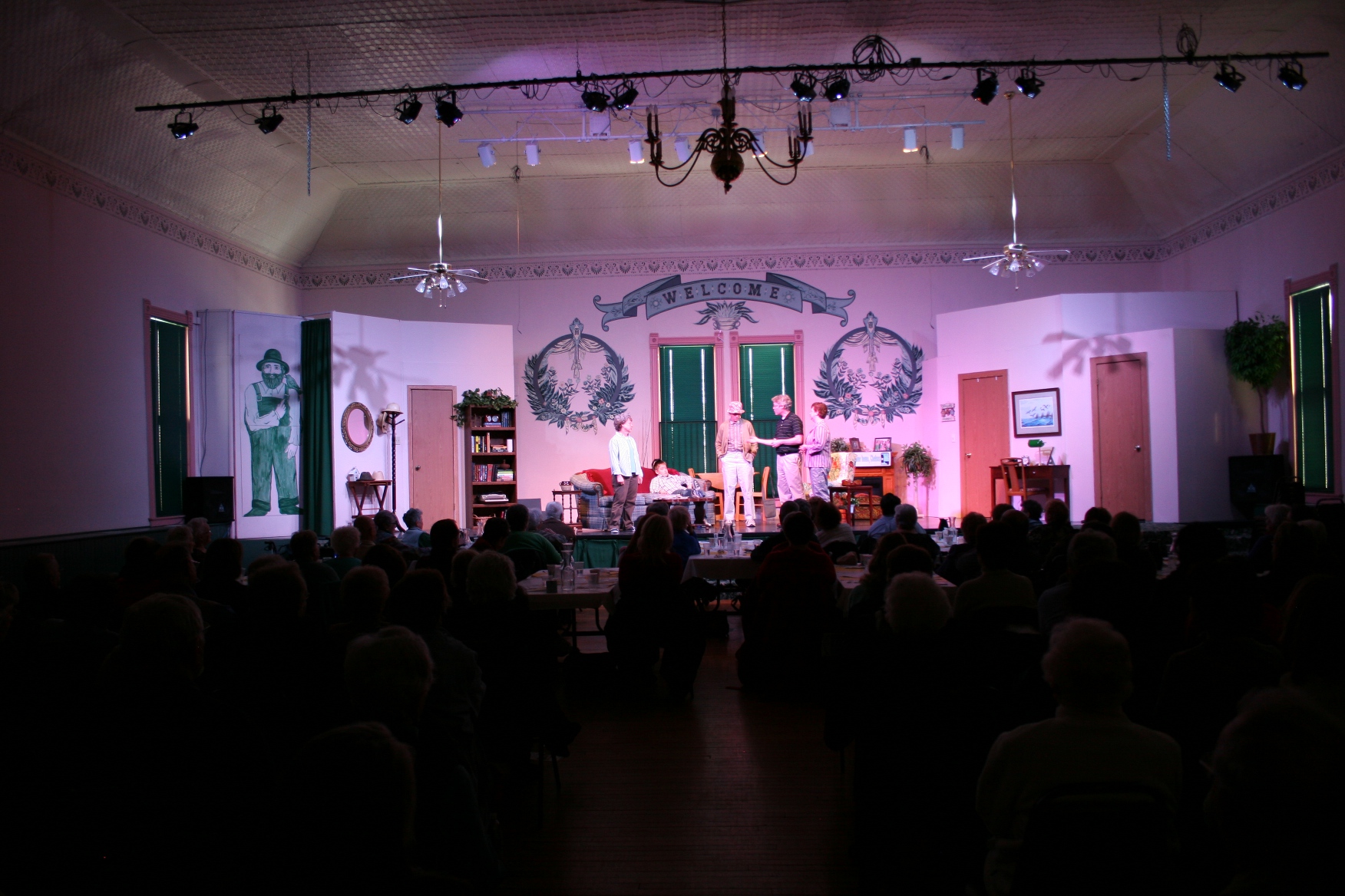 A view of Hilltop Hall's performance venue shows John Grimm and Fran Bohlke playing the lead roles in "On Golden Pond."