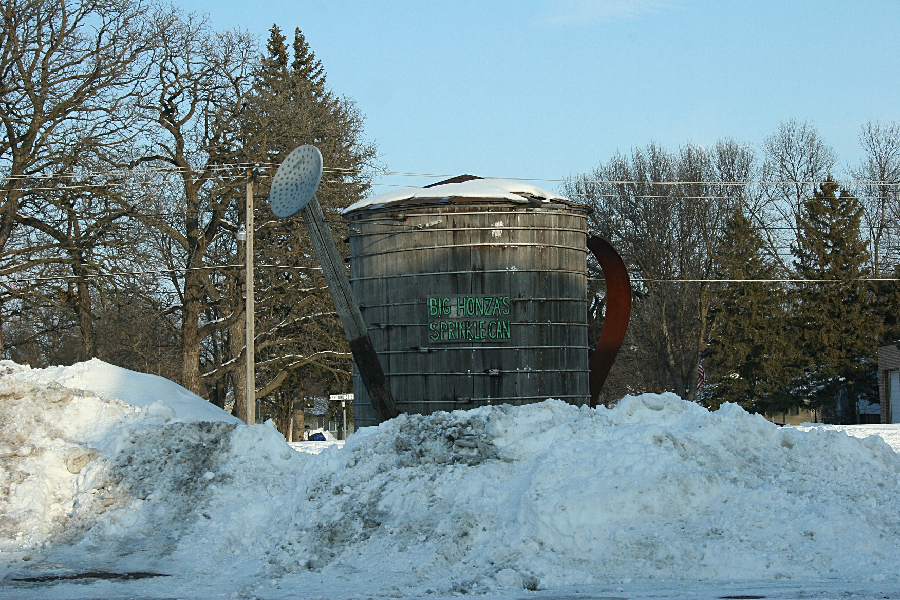 Big Honza' sprinkling can located near his museum.