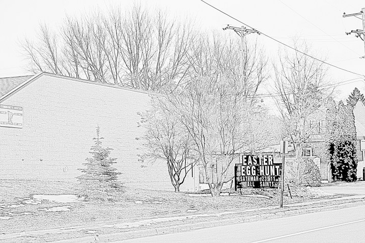 Traveling through Madison Lake last weekend, I noticed this sign for an Easter egg hunt.