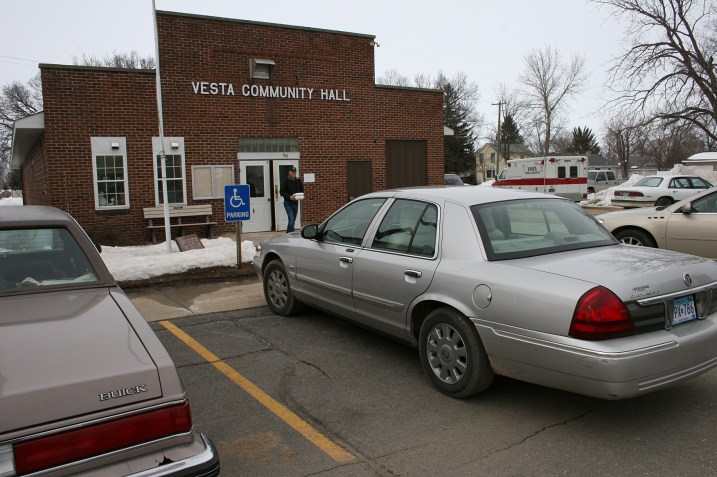 Pork chop dinner take-out at the Vesta Community Hall.