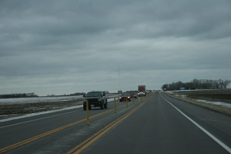 Heavy traffic on U.S. Highway 14 between Nicollet and North Mankato late last Sunday afternoon.