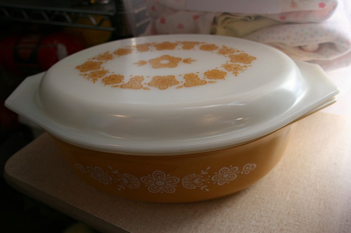 One of my favorite finds in The Store, an $8 vintage Pyrex casserole, which I nearly purchased.