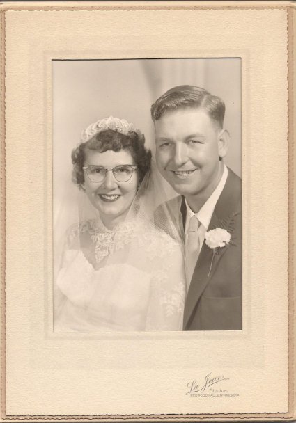 My parents, Vern and Arlene, on their September 25, 1954, wedding day.