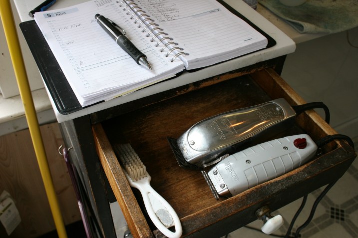 Tools of the trade and Steve's appointment book.