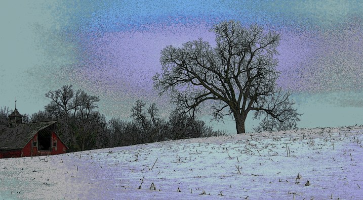 Barns, like this one along Minnesota Highway 60 west of Waterville, have woven into my poetry.
