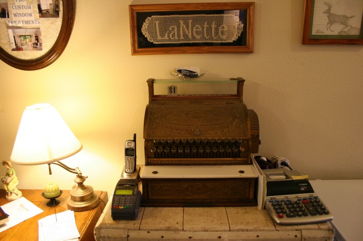 LaNette's delightful vintage cash register.