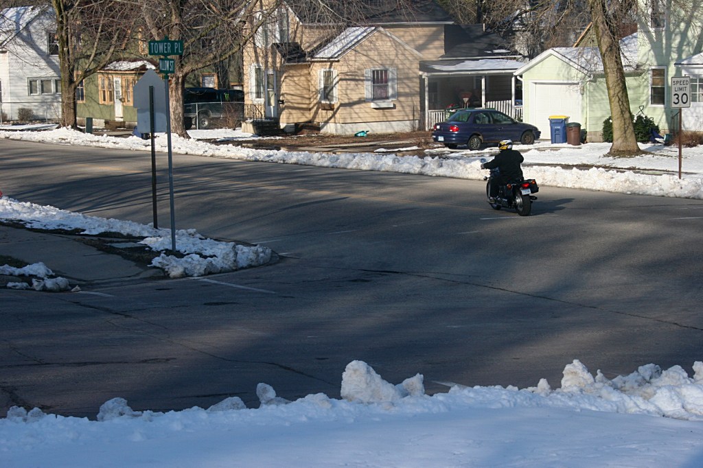 Scene on Willow Street, Faribault, Minnesota, 6:09 p.m., Tuesday, April 23.