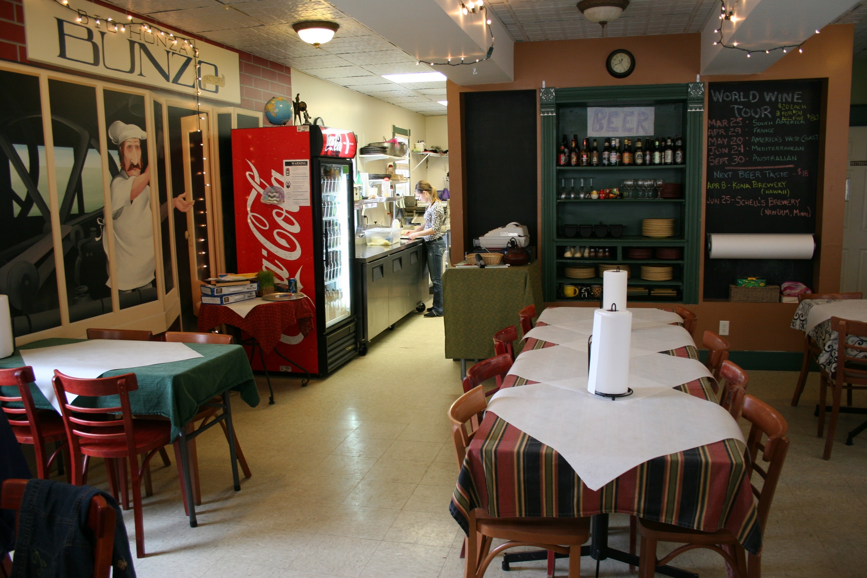 Pizzeria's inviting space.