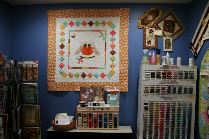 This owl quilt centers a back nook.