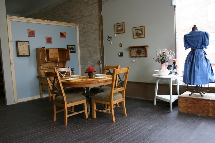 I purchased the white table on the right and had to keep myself from buying the $60 dining room set.