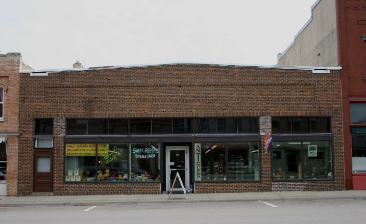 Sweet Repeats, a thrift shop in downtown Montgomery, Minnesota.