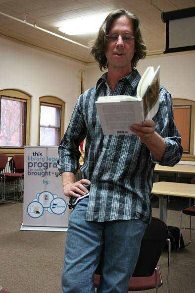 Todd Boss reads from his poetry collection, Pitch, at the Owatonna Public Library. Minnesota Prairie Roots file photo 2013.