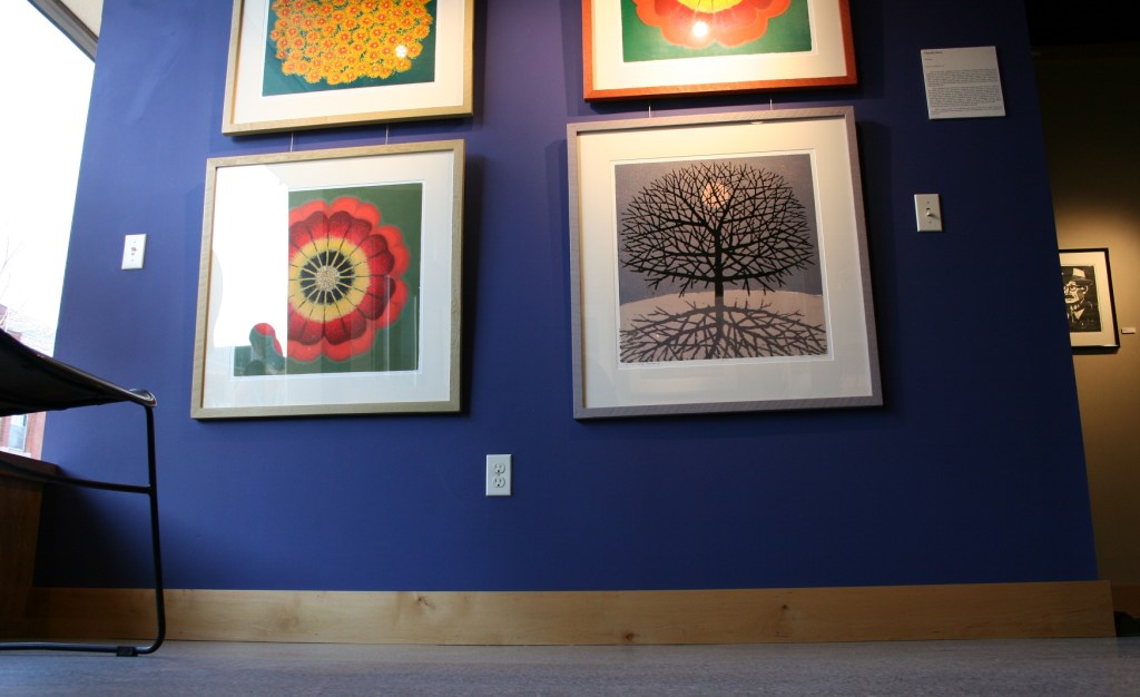 Examples of Charles Beck's woodcut prints in the Kaddatz Galleries.
