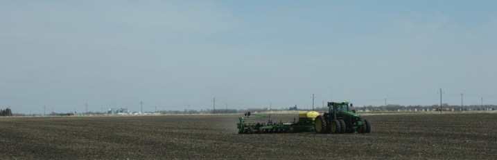 Working the field near the Sabin exit.
