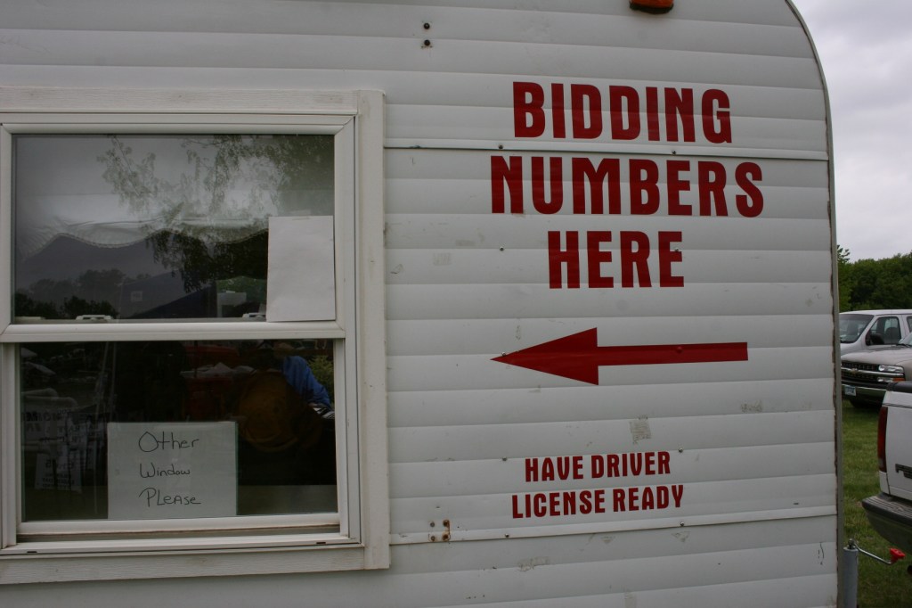 Signs tell a story, too, like this on an auction wagon there for the live auction.