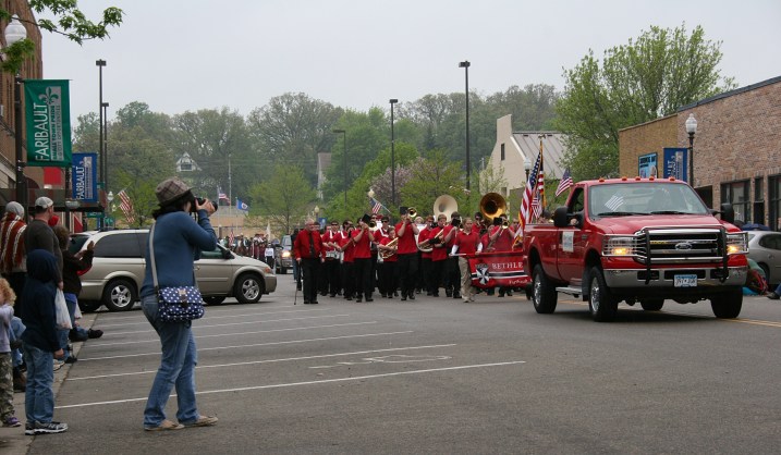 Bands from Bethlehem Academy, shown here, and Faribault High School performed.