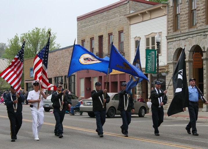 The Color Guard leads the parade.