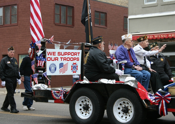 Veterans riding in the parade.