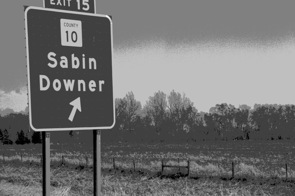 Rural scene, Downer sign