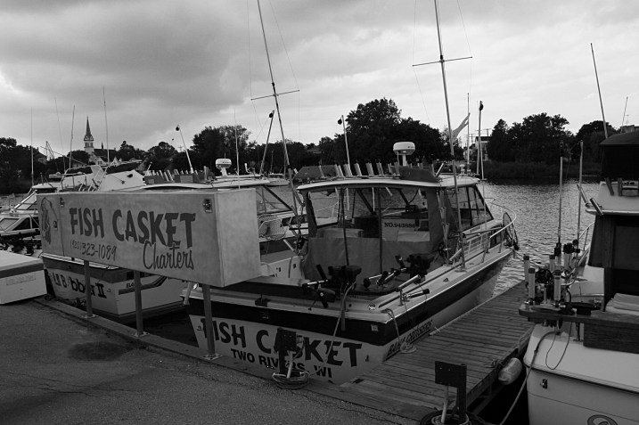 I was amused by the names of the docked boats.