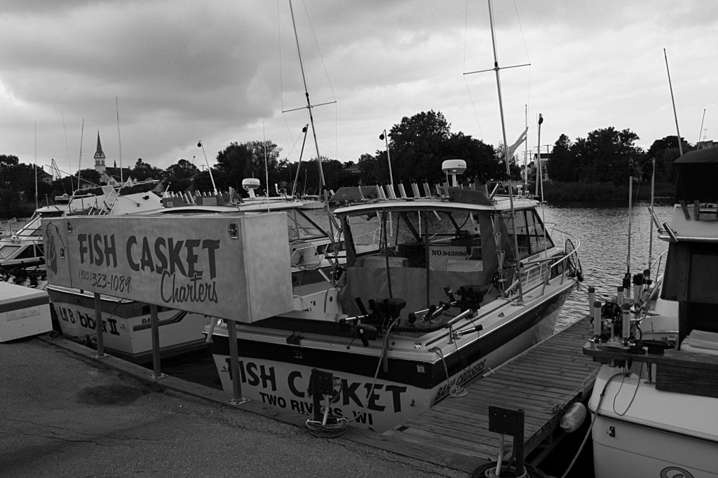 I was amused by the names of the docked boats.
