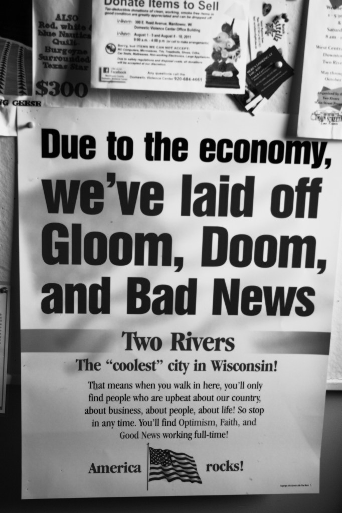 A sign inside the historic Washington Museum and Visitor Center in Two Rivers.