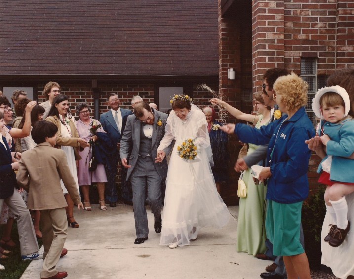 My husband, Randy, and I exit St. John's Lutheran Church in Vesta following our May 15, 1982, wedding.