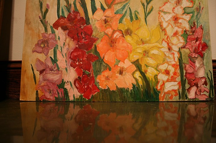 I came very close to purchasing this painting of gladioli. May still buy it.