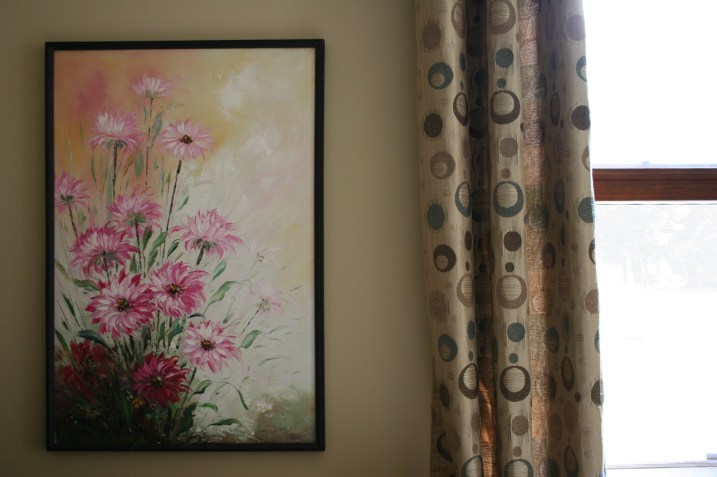 An oil painting by P. Willis, purchased Thursday at the Recycled Art Sale, Paradise Center for the Arts, downtown Faribault. The sale continues until 5 p.m. Saturday, June 15. The painting now hangs in my living room.