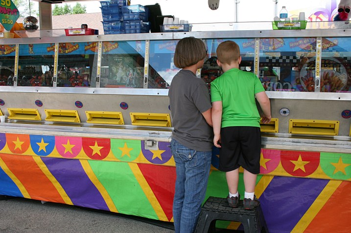 Trying to win a prize.