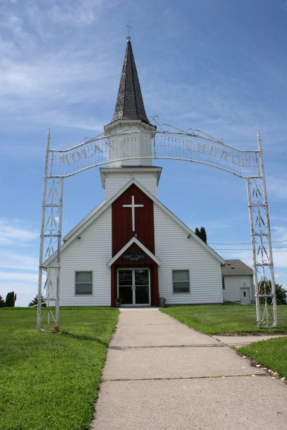 Moland features architecture common in country churches.