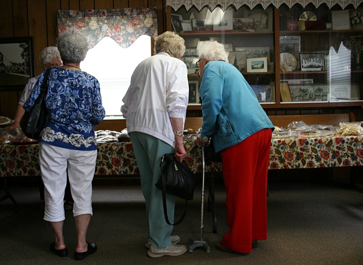 Shopping at the bake sale.