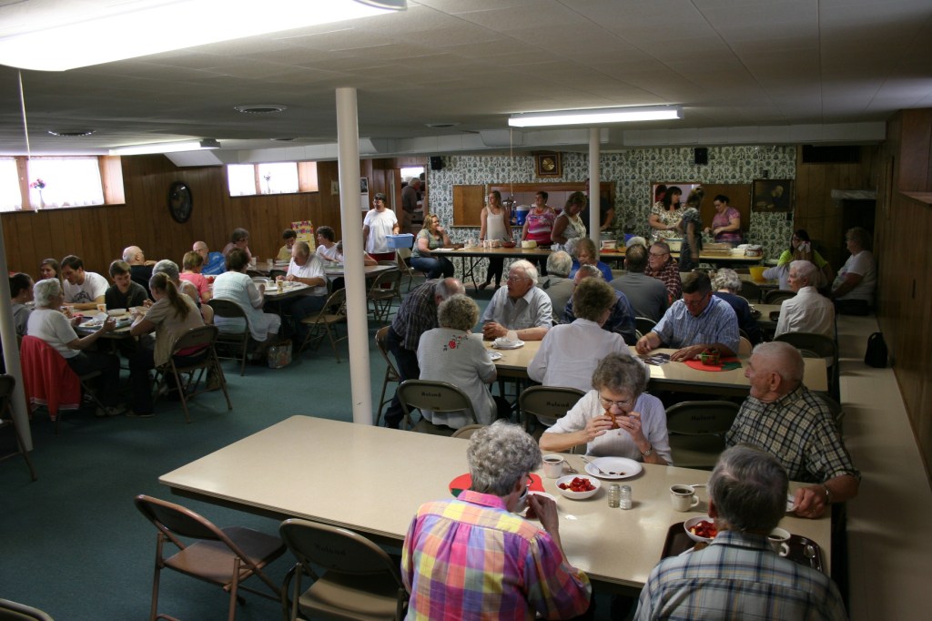 Diners flocked to Moland Lutheran Church on Sunday for the congregation's annual strawberry festival in the church basement.