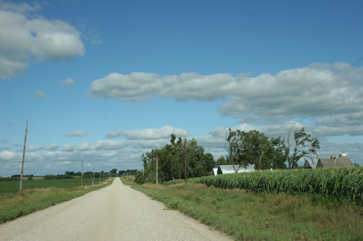 Driving the state line road to Gretchen and Colin's rural southwest Minnesota home.
