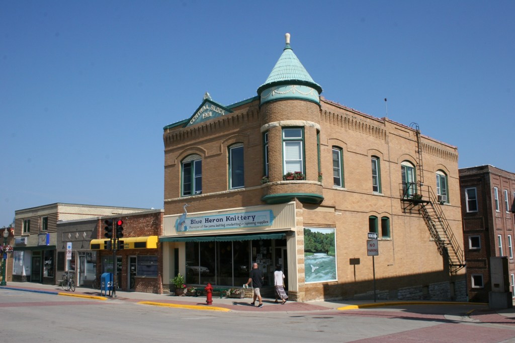The Blue Heron Knittery is housed in this historic building.