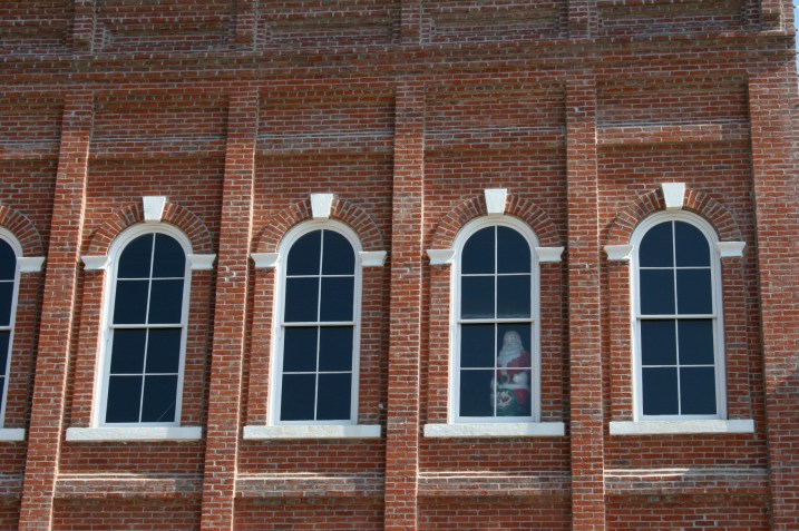 I noticed Santa in this second story window.