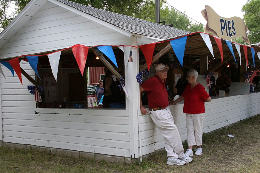 Homemade pies and ice cream are served from the pie building.