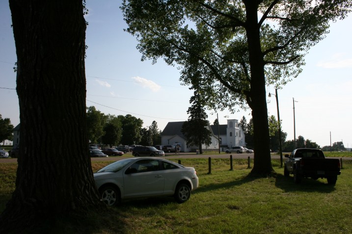 Trinity Lutheran Church and School sit across the road from the picnic grounds.