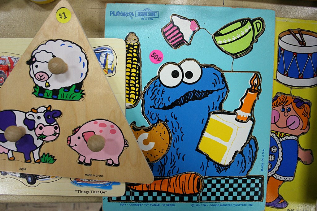 Some wonderful wooden puzzles, newer and older.