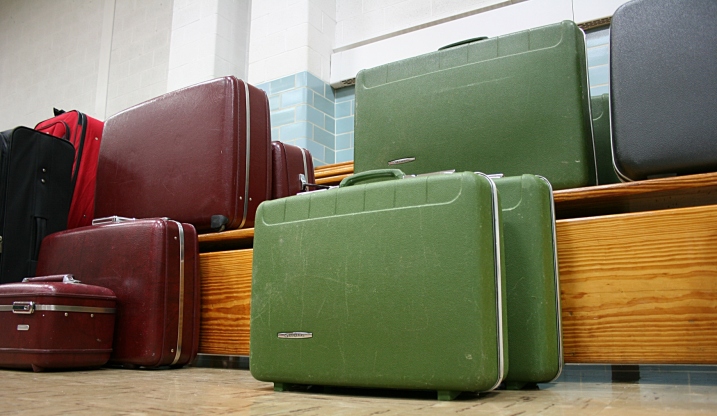 There are plenty of hard-sided suitcases for sale and a few soft-sided also.