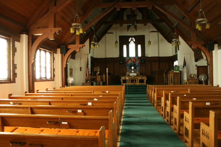 Inside that lovely old church.
