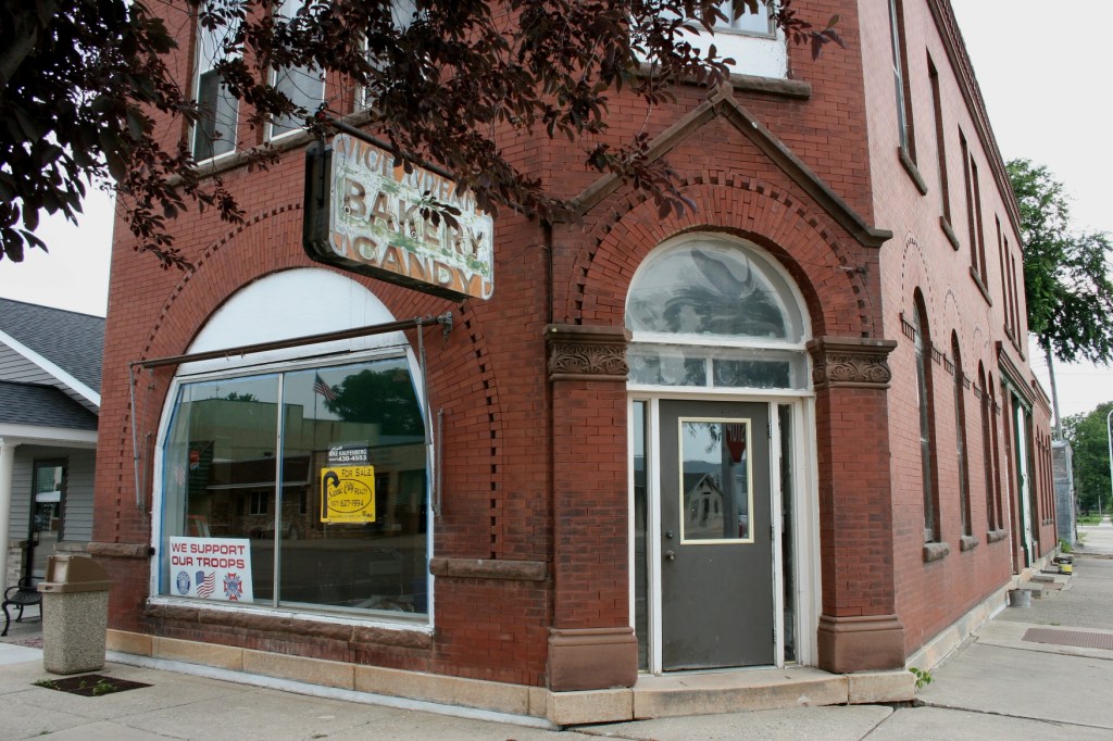 The former Sanger's Bakery, back on the market and photographed last week.