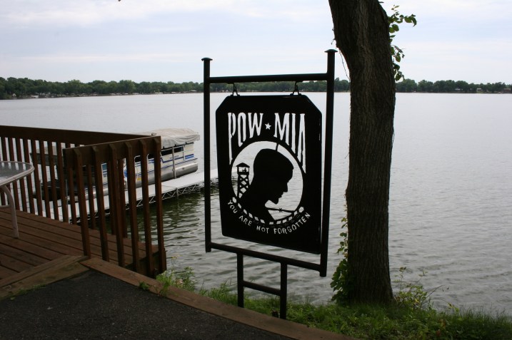 The POW/MIA memorial on Jim Williams' lakeshore.