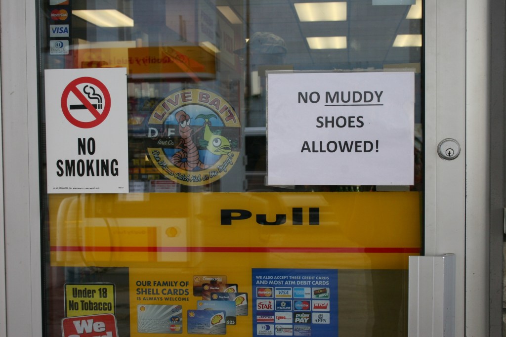 Posted on doors of the Shell station in Morgan.