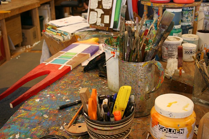 A creative paint station.