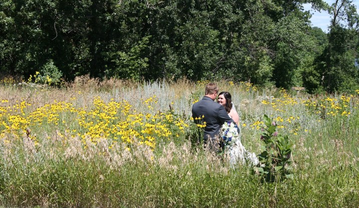Just inside the park entry, I spotted this couple getting wedding photos taken among the prairie grasses and wildflowers.