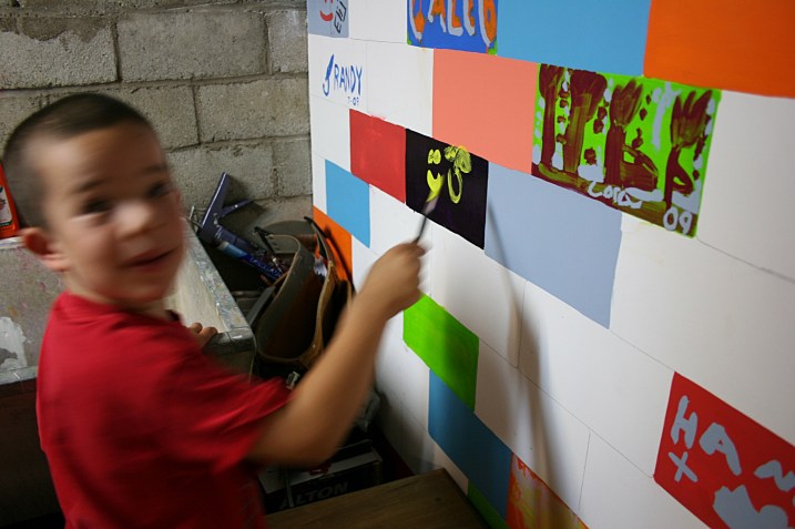 Braxton, in near constant motion, took time to paint.