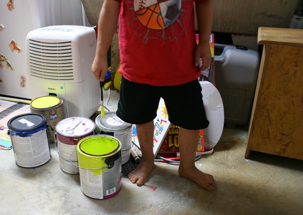 The paint comes from the county recycling center.